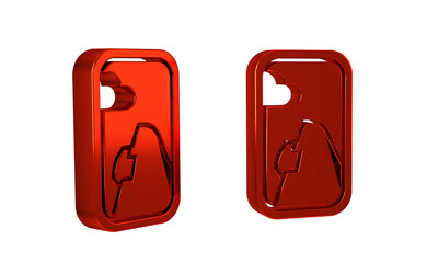 Red Airplane window icon isolated on transparent background. Aircraft porthole.