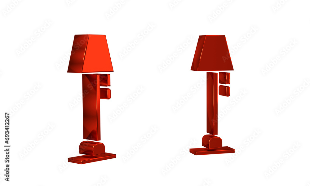 Poster red floor lamp icon isolated on transparent background.