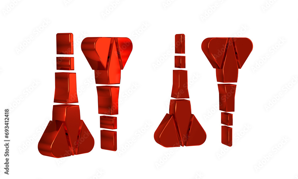 Poster red dart arrow icon isolated on transparent background.