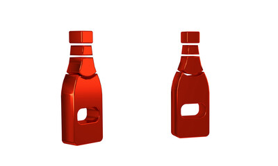 Red Champagne bottle icon isolated on transparent background.