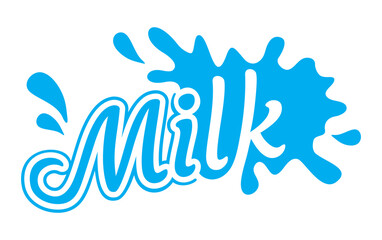 Fototapeta na wymiar Fresh Milk emblem in calligraphic style