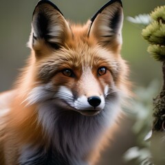 Fototapeta premium A portrait of a playful and agile fox exploring its habitat2