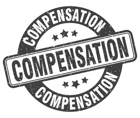 compensation stamp. compensation label. round grunge sign