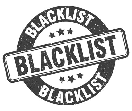 blacklist stamp. blacklist label. round grunge sign
