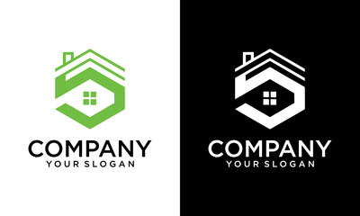 Logo design of S SS in vector for construction, home, real estate, building, property. Modern and  professional logo design template on White and black background - obrazy, fototapety, plakaty