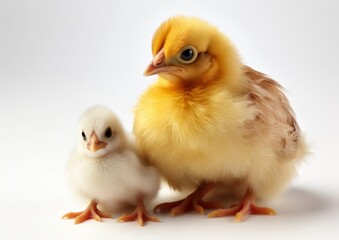 Obraz premium Two little chickens, AI generated