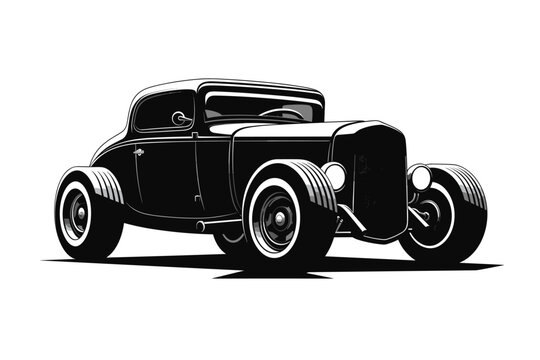 The original American hot-rod. Classical model. Monster truck. Vector illustration