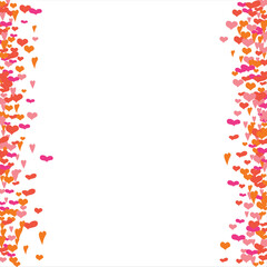 Vector edging, ribbon, border from hearts. Hand-drawn romantic pattern. Valentine's Day. Banner template. Vector illustration.