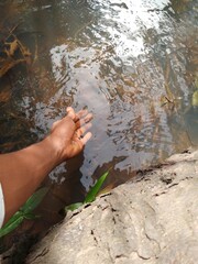 hand holding water