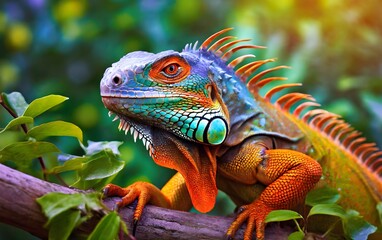 Obraz premium iguana on a tree