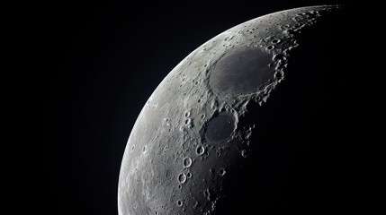 Close-up shot of the Moon, generative ai