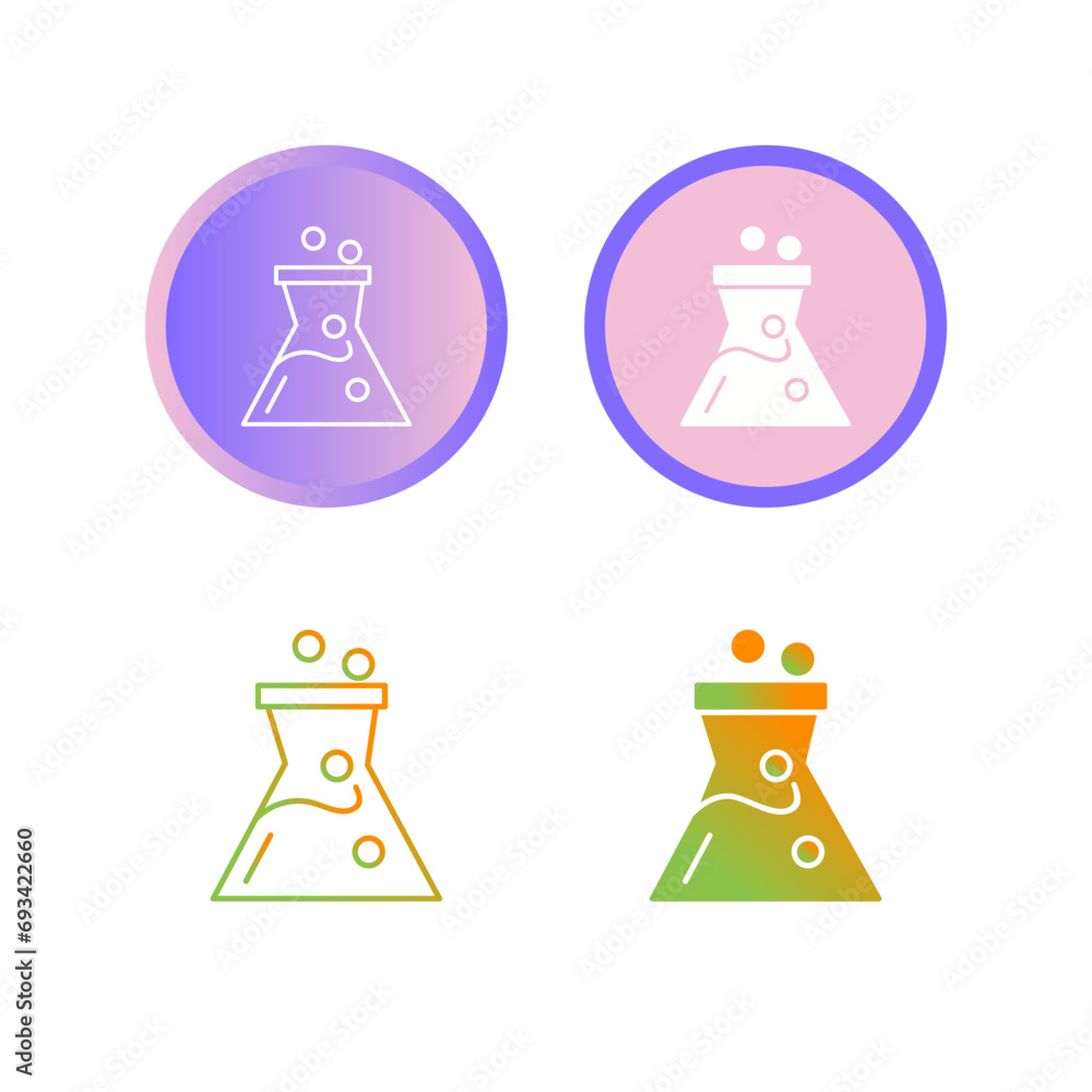 Sticker Flask Vector Icon