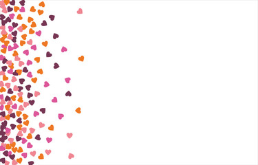 Festive heart banner design. Valentine's Day. Bright confetti hearts. Vector illustration.