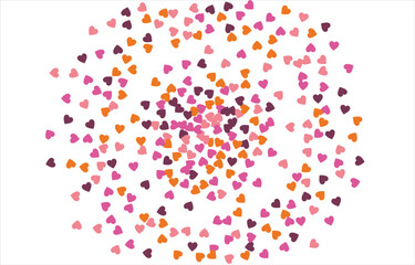 Festive heart banner design. Valentine's Day. Bright confetti hearts. Vector illustration.