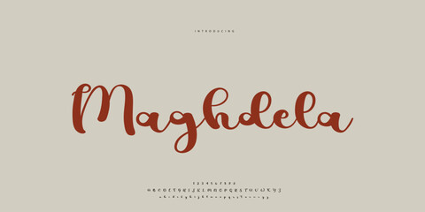 Abstract Fashion font alphabet. Minimal modern urban fonts for logo, brand etc. Typography Calligraphy typeface uppercase lowercase and number. vector illustration
