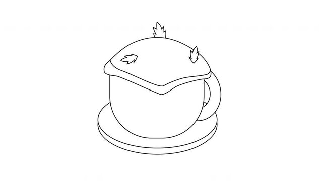 animated sketch of the Zuppa soup icon, a typical Italian food