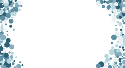 Bubbles pattern Frame Blue banner web. Colored Background. Vector illustration.