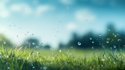 grass and water drops