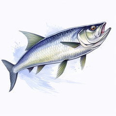 Highly detailed illustration of a tarpon fish