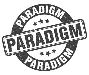 paradigm stamp. paradigm label. round grunge sign - obrazy, fototapety, plakaty