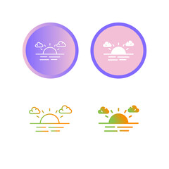 Fototapeta premium Sunset Vector Icon