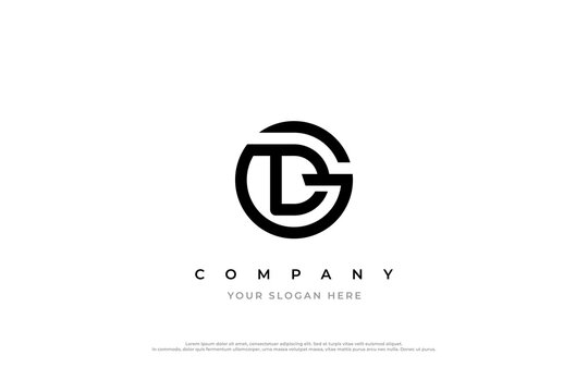 Initial Letter DG Logo or GD Monogram Logo Design Vector