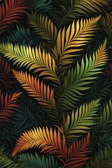 Fototapeta na wymiar Vertical abstract background, seamless pattern for fractal fern spear fabrics in rich, deep colors, abstract background, Plants and Flowers concept, generative ai