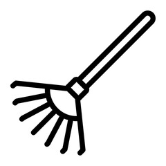 Rake icon for cleaning leaves