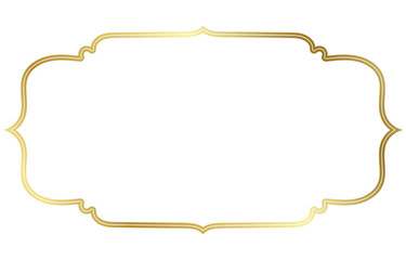 Vintage frame with round corners. Golden border for brand name tags.