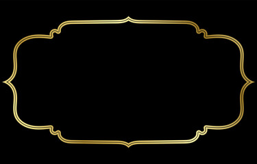 Vintage frame with round corners. Golden border for brand name tags.