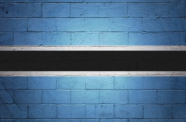 Flag of Botswana painted on a wall