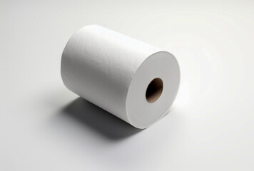Roll of toilet paper for receipt isolated on white - 693430825