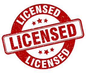 licensed stamp. licensed label. round grunge sign