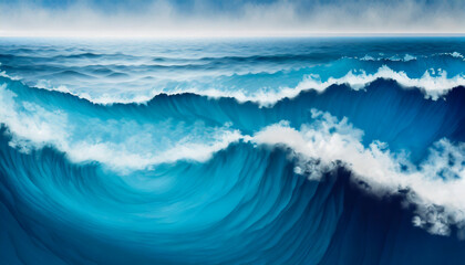 Background image inspired by blue sea waves