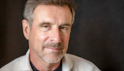 Fototapeta premium Close-up portrait of a mature man looking at camera