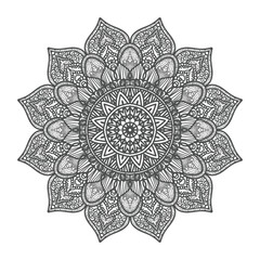 Vector luxury mandala template background and ornamental design for coloring page, greeting card, invitation, tattoo, floral mandala.

