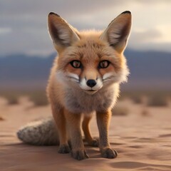Fototapeta premium depiction of one of the beautiful and wonderful desert foxes