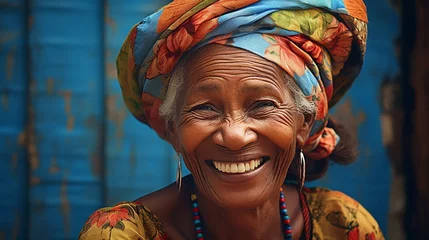 Tuinposter a happy old cuban woman smiling © Samuel