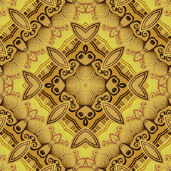Fototapeta na wymiar Vector seamless pattern. Colorful ethnic ornament. Arabesque style background