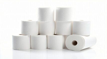 Soft toilet paper isolated on white background