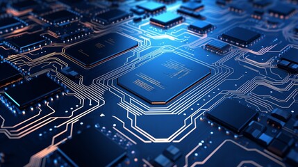 Futuristic Technology: Abstract Circuit Board Processing Background