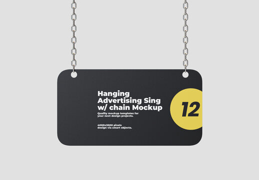 Hanging Advertising Sign Mockup