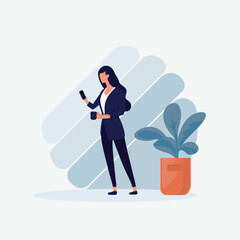 Vector illustration of business woman character.Leadership and success, Executive and professional, Business and marketting concept.