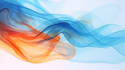 Abstract orange and blue steam or smoke cloud, background wallpaper