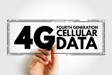 4G - fourth generation cellular data text stamp, technology concept background