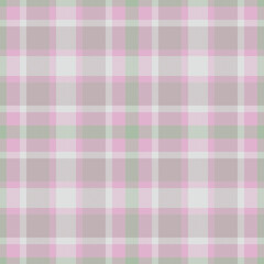 Plaid seamless pattern in pink. Check fabric texture. Vector textile print.