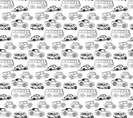 Printable vector cars pattern style flat design