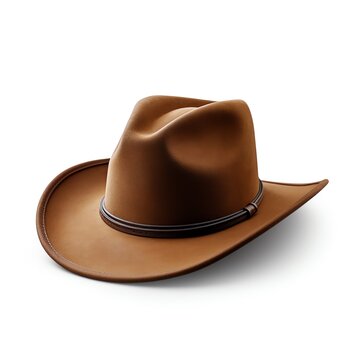 a brown cowboy hat on a white background
