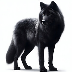 Fototapeta premium black wolf close up, aislado con fondo blanco