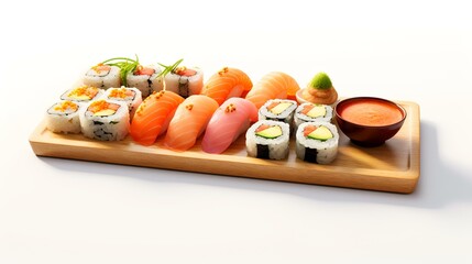 Sushi Set - Different Types of Maki Sushi and Nigiri Sushi Rolls